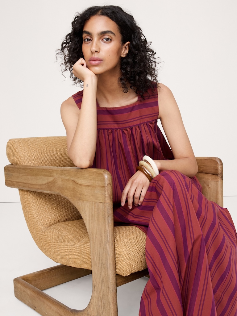 Cotton Square-Neck Dress