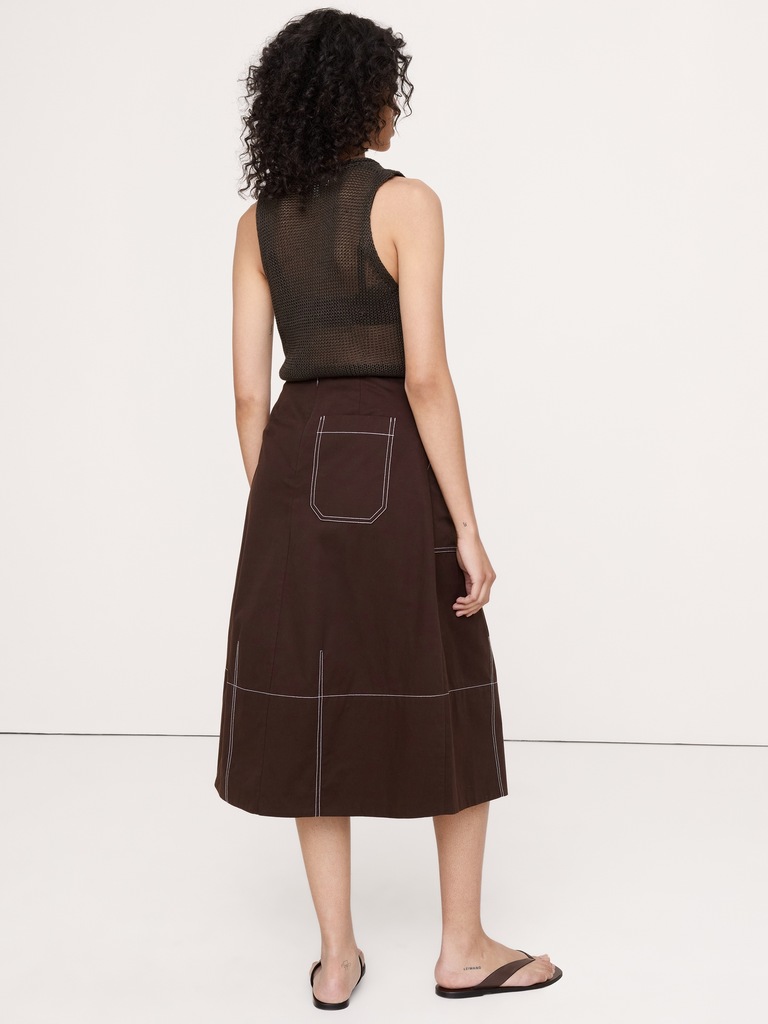 Barrel Midi Skirt