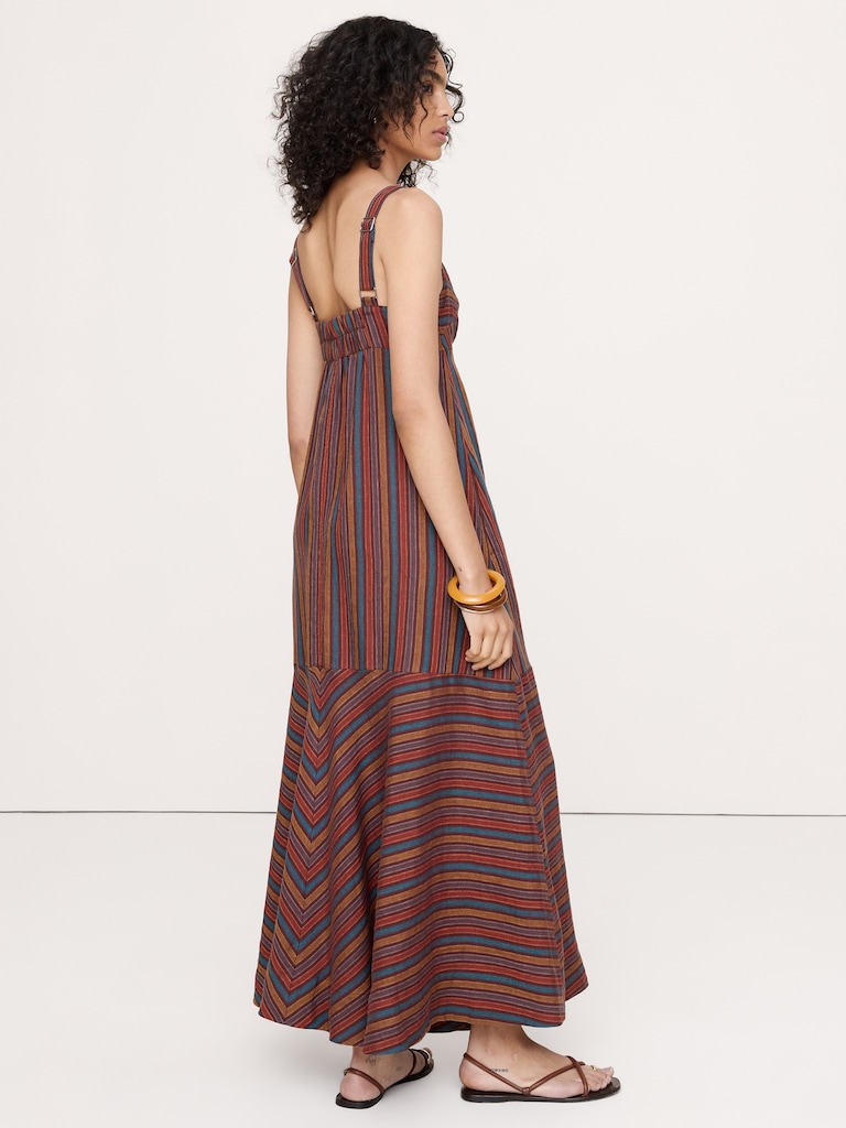Linen Empire-Waist Maxi Dress