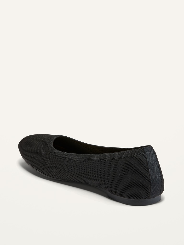 Knit Almond-Toe Ballet Flats