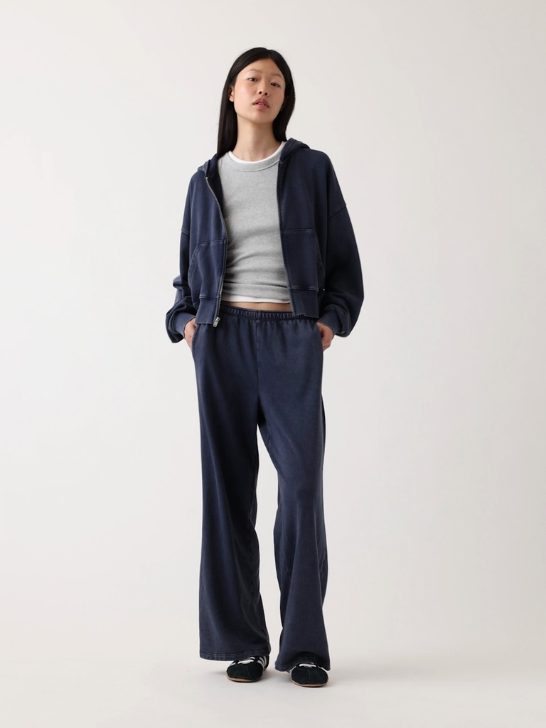 VintageSoft Terry Oversized Wedge Zip Hoodie