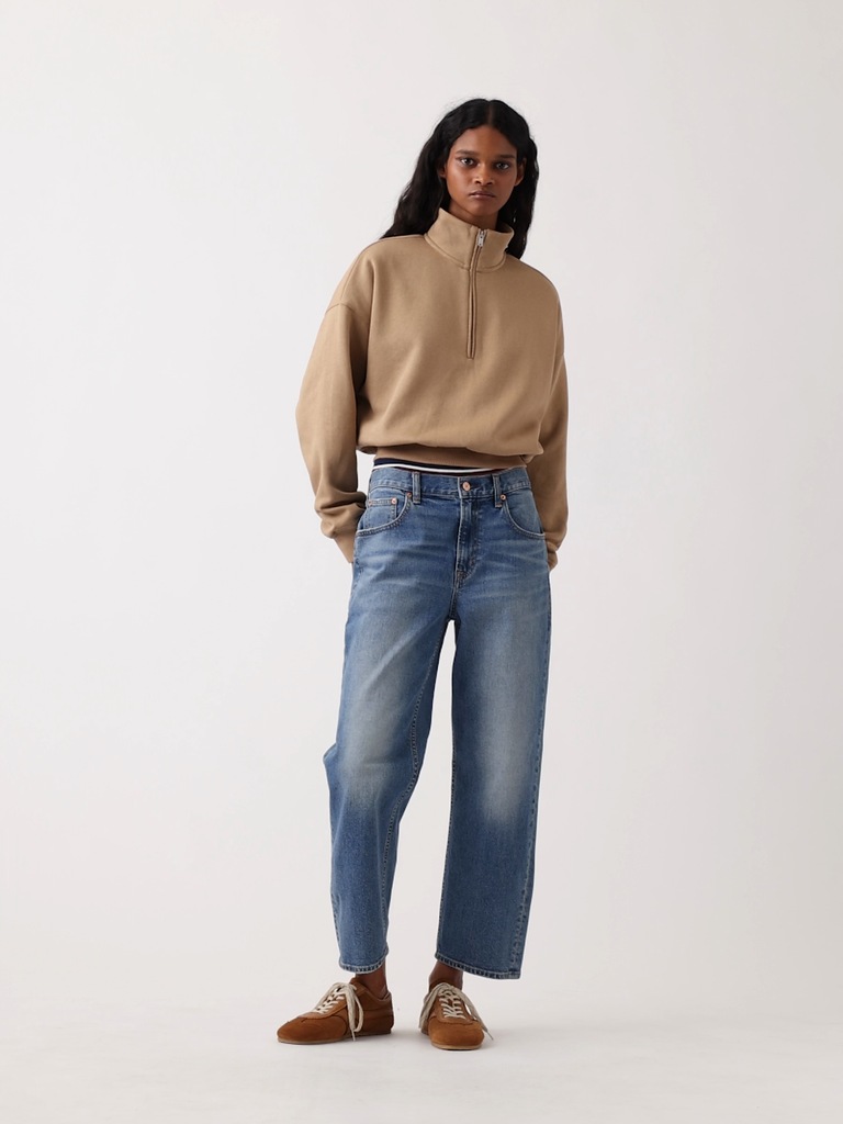 VintageSoft Oversized Half-Zip Wedge Pullover