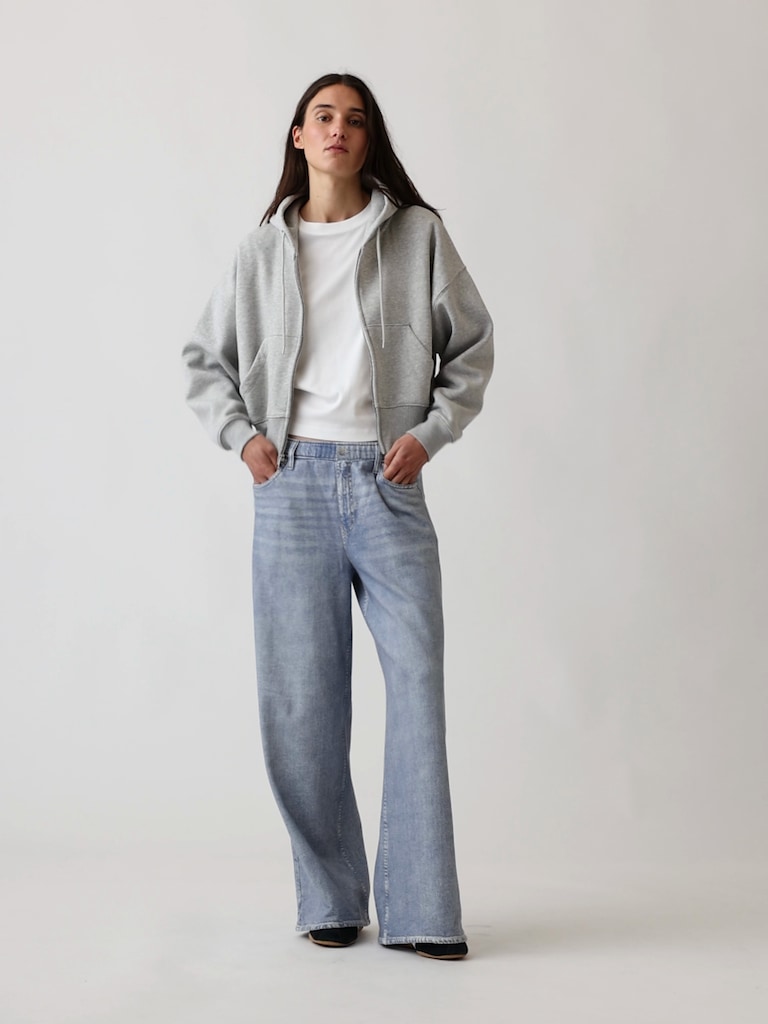 Printed Baggy Sweatpant Jeans