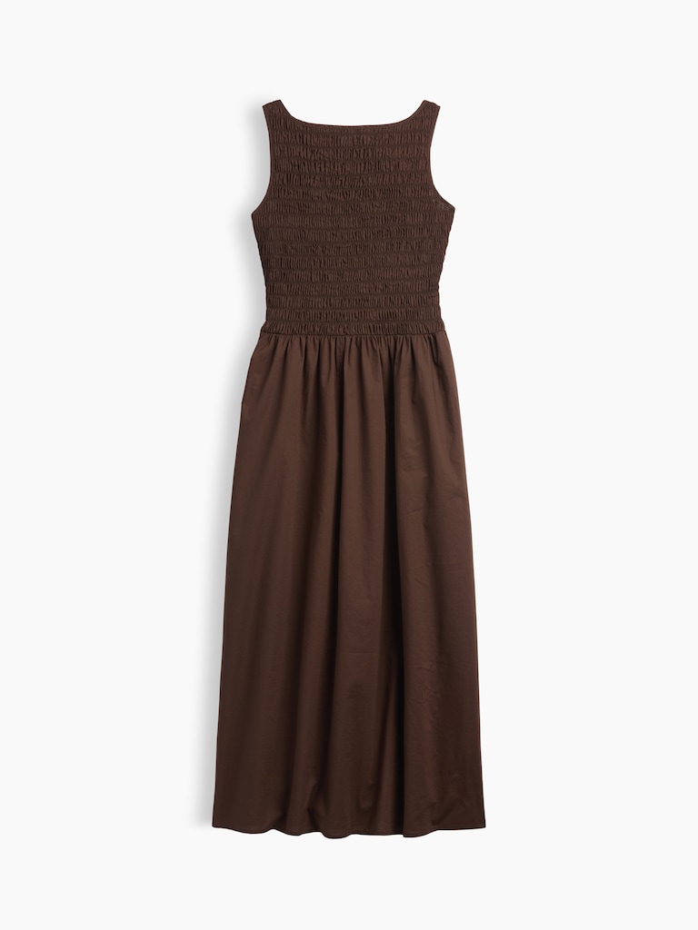 Smocked Boatneck Maxi Dress