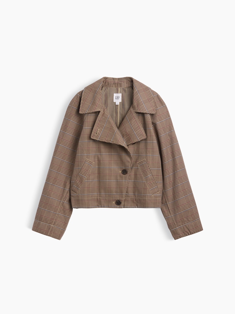 Relaxed Cropped Trench Coat