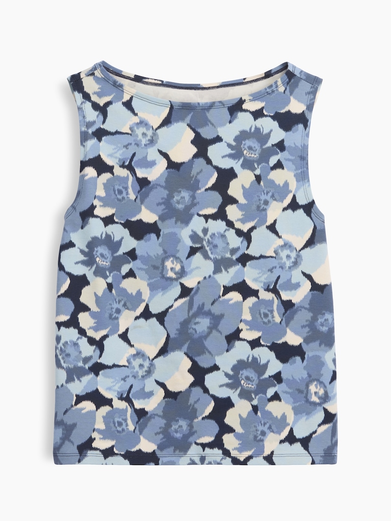 Sleeveless Boatneck Tank Top