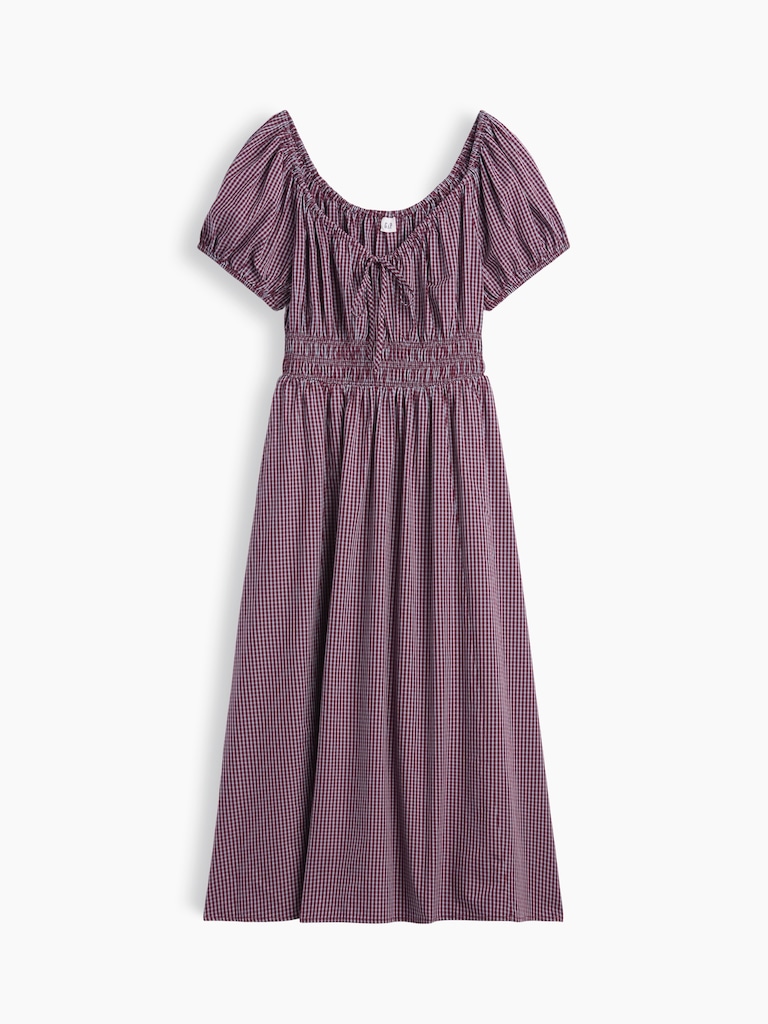 Puff Sleeve V-Neck Maxi Dress