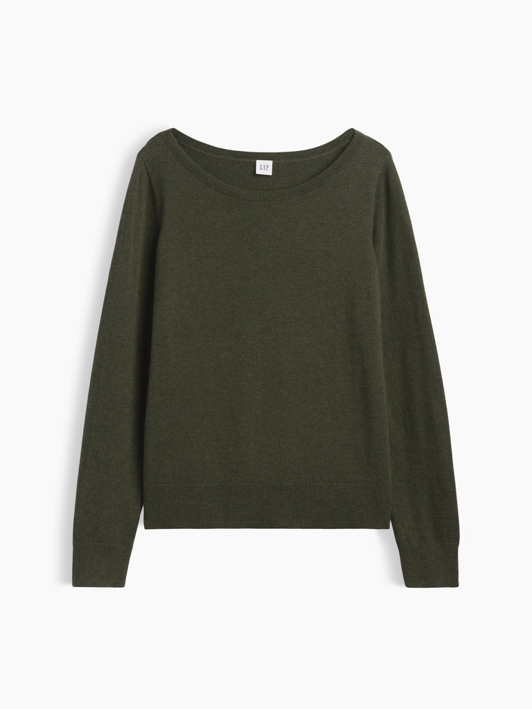 Relaxed Jersey Boatneck Sweater