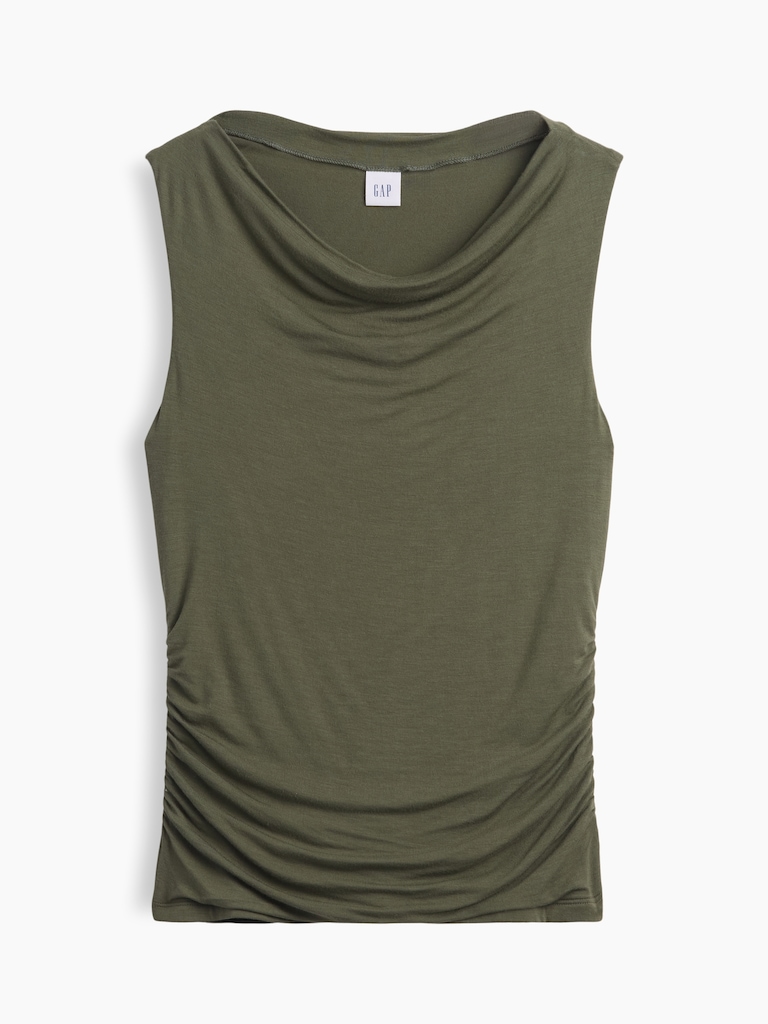 Sleeveless Cowl-Neck Top