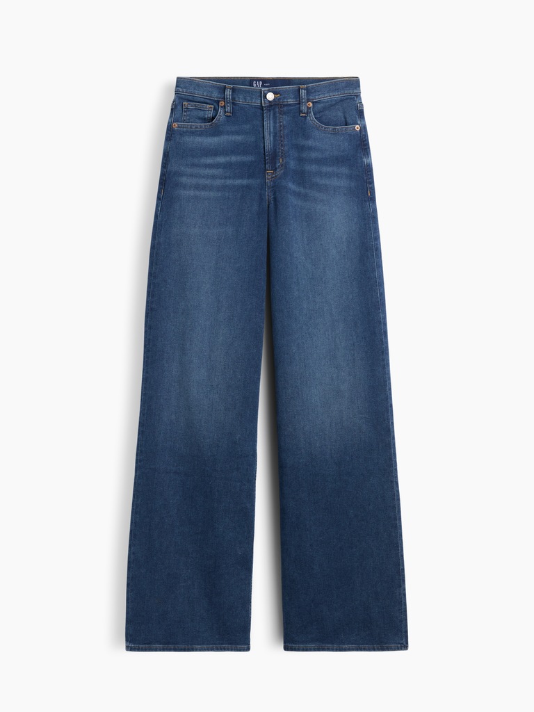 Mid Rise Wide-Leg Sweatpant Jeans
