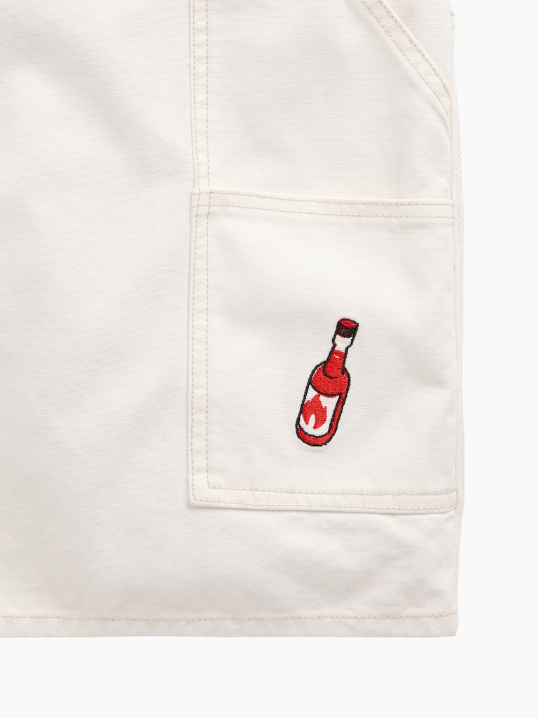 Adult Los Tacos No. 1 Canvas Denim Baggy Carpenter Shorts