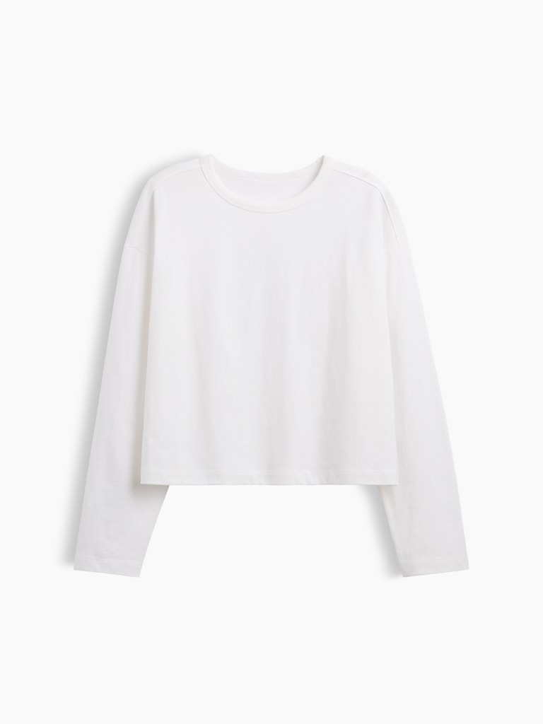 Knit Oversized Crop T-Shirt