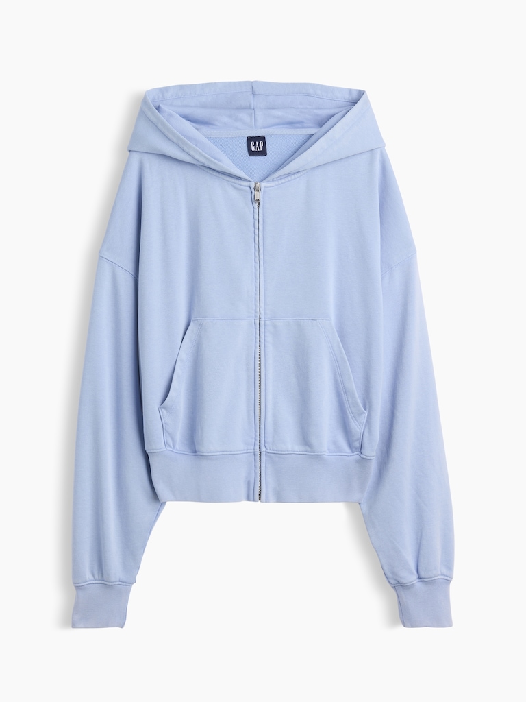 VintageSoft Terry Oversized Wedge Zip Hoodie