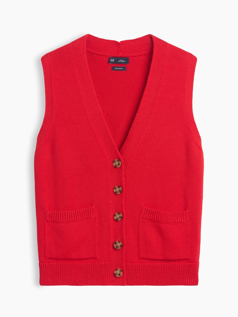 100% Cotton Pocket Sweater Vest