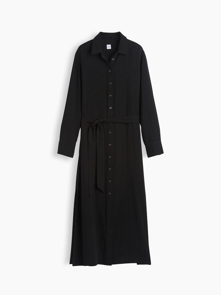 Cotton Gauze Maxi Shirtdress