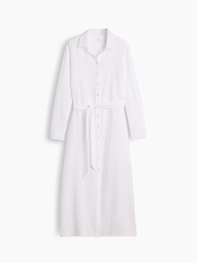 Cotton Gauze Maxi Shirtdress