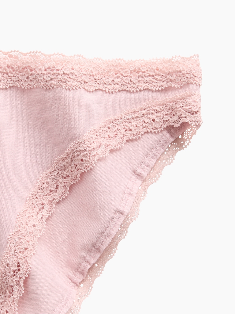 MadeSoft Organic Stretch Cotton Lace-Trim Bikini
