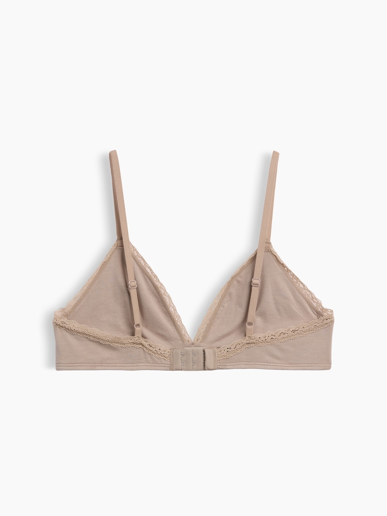 SoftMade Organic Stretch Cotton Lace-Trim Triangle Bralette
