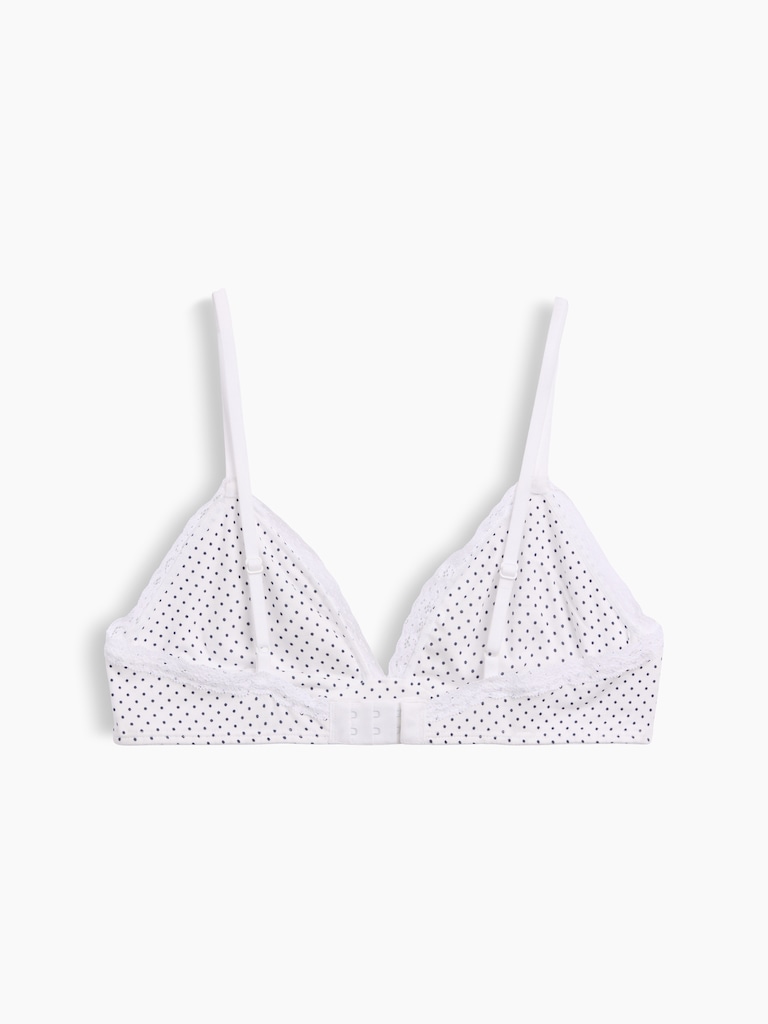 SoftMade Organic Stretch Cotton Lace-Trim Triangle Bralette