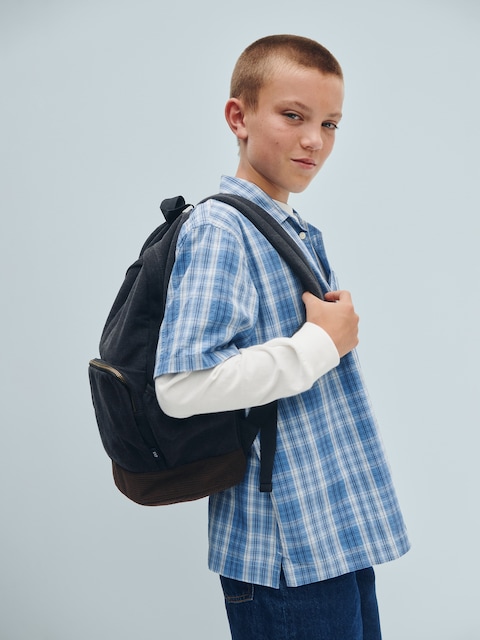 Kids Textured Plaid Relaxed Vacay Shirt