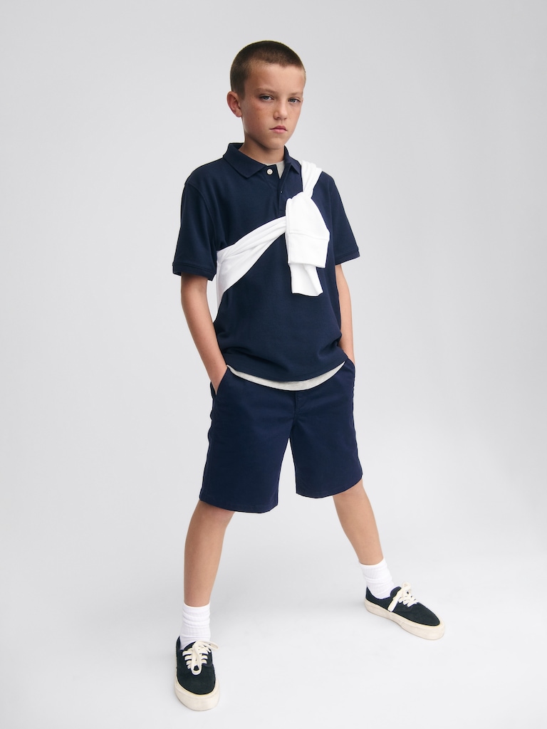 Kids Modern Uniform Khaki Shorts