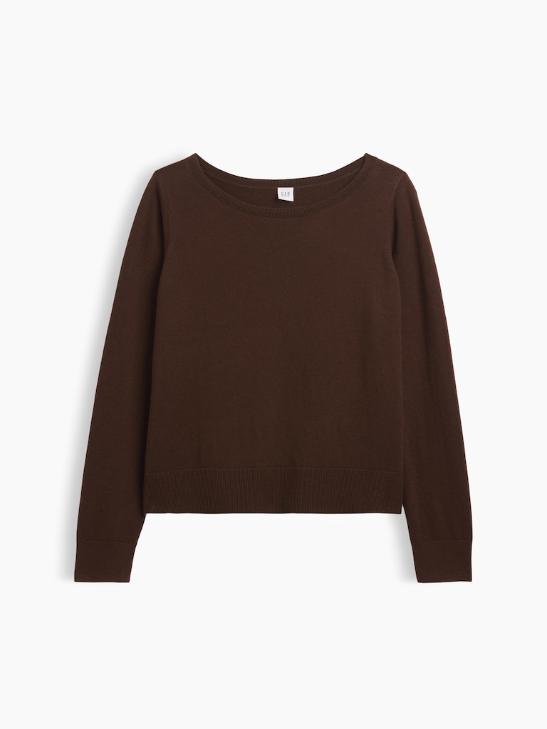 Relaxed Jersey Boatneck Sweater