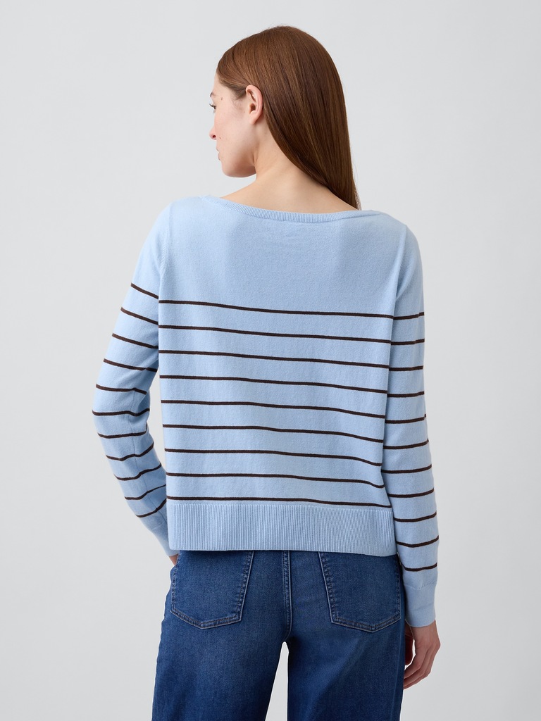 Relaxed Jersey Boatneck Sweater