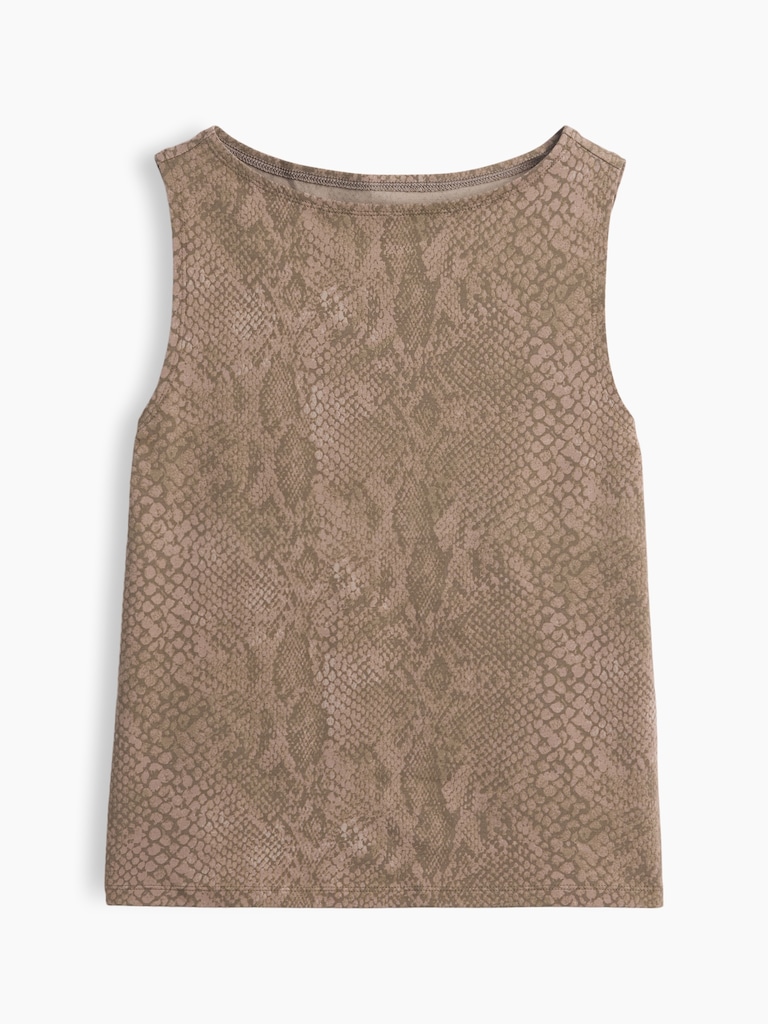 Sleeveless Boatneck Tank Top