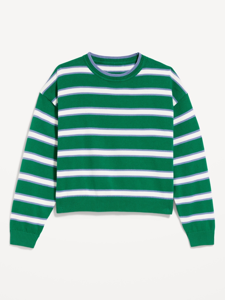SoSoft Cotton Crew-Neck Cropped Sweater