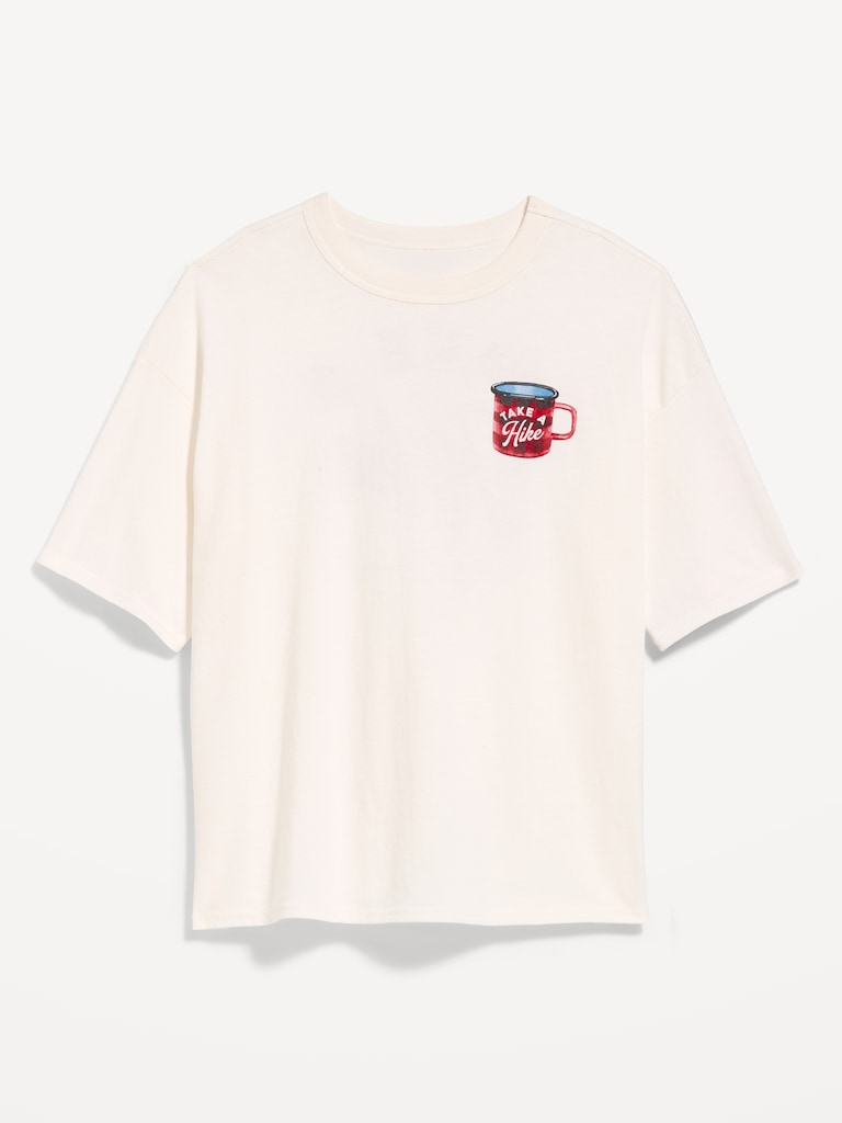 Crew-Neck Cropped Graphic T-Shirt