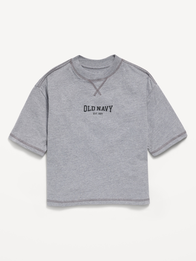 Short-Sleeve Boxy Logo Graphic T-Shirt for Boys