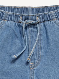 Pull-On Super Baggy Wide-Leg Denim Jeans for Girls