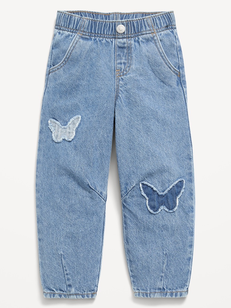 Pull-On Barrel-Leg Jeans for Toddler Girls