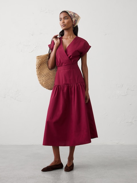 red banana republic dress Viscose-Linen Flounce-Hem Mini  An easy fit with an A Red Banana Republic Dress S