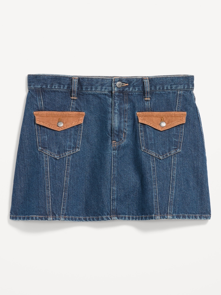 Flap-Front Pocket Mini Skirt