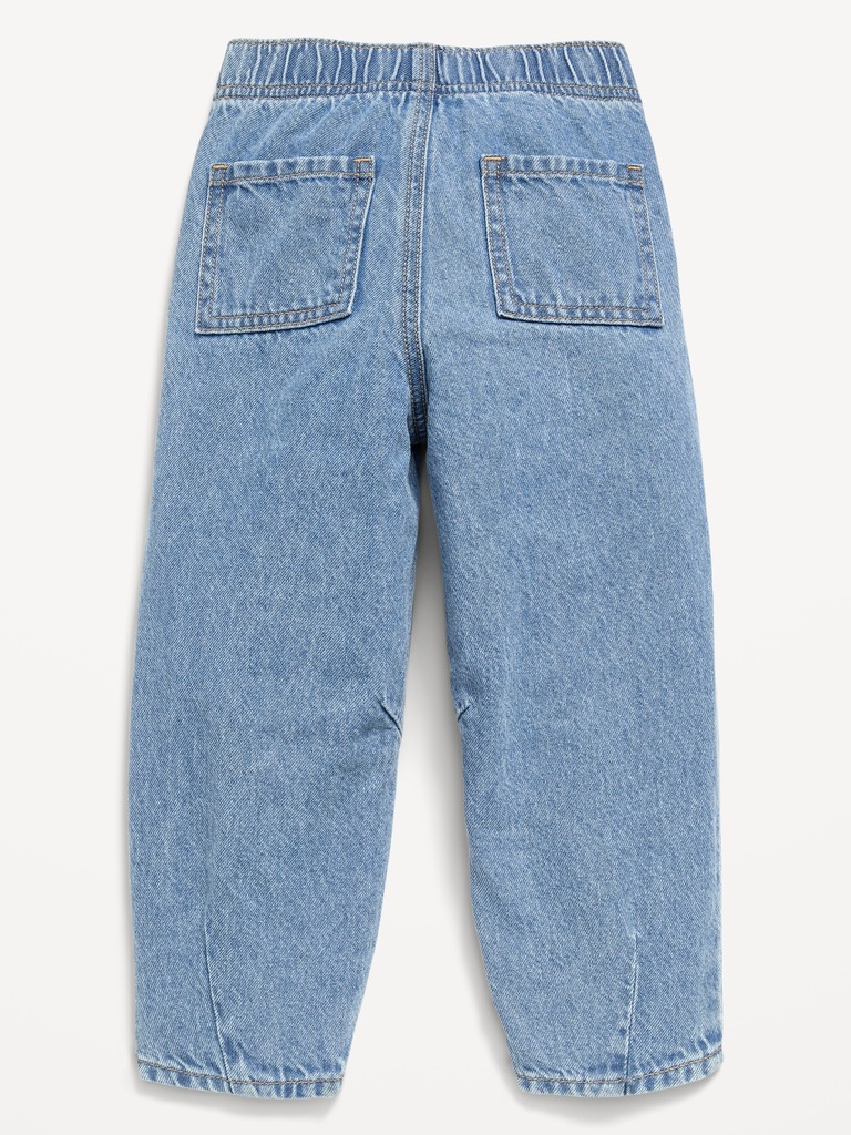 Pull-On Barrel-Leg Jeans for Toddler Girls
