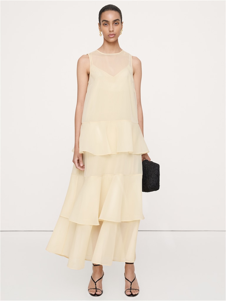 Organza Tiered Maxi Dress