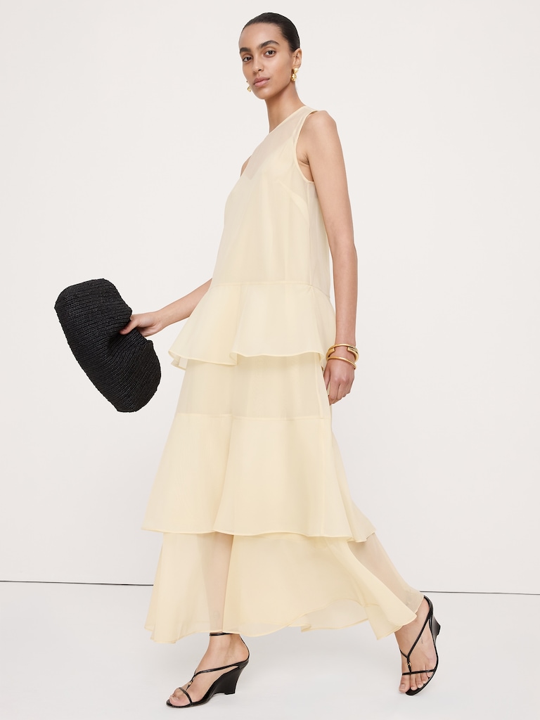 Organza Tiered Maxi Dress