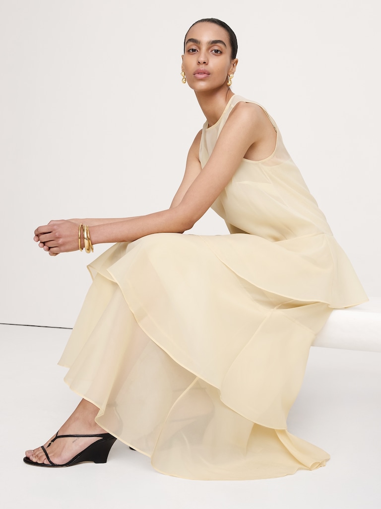 Organza Tiered Maxi Dress