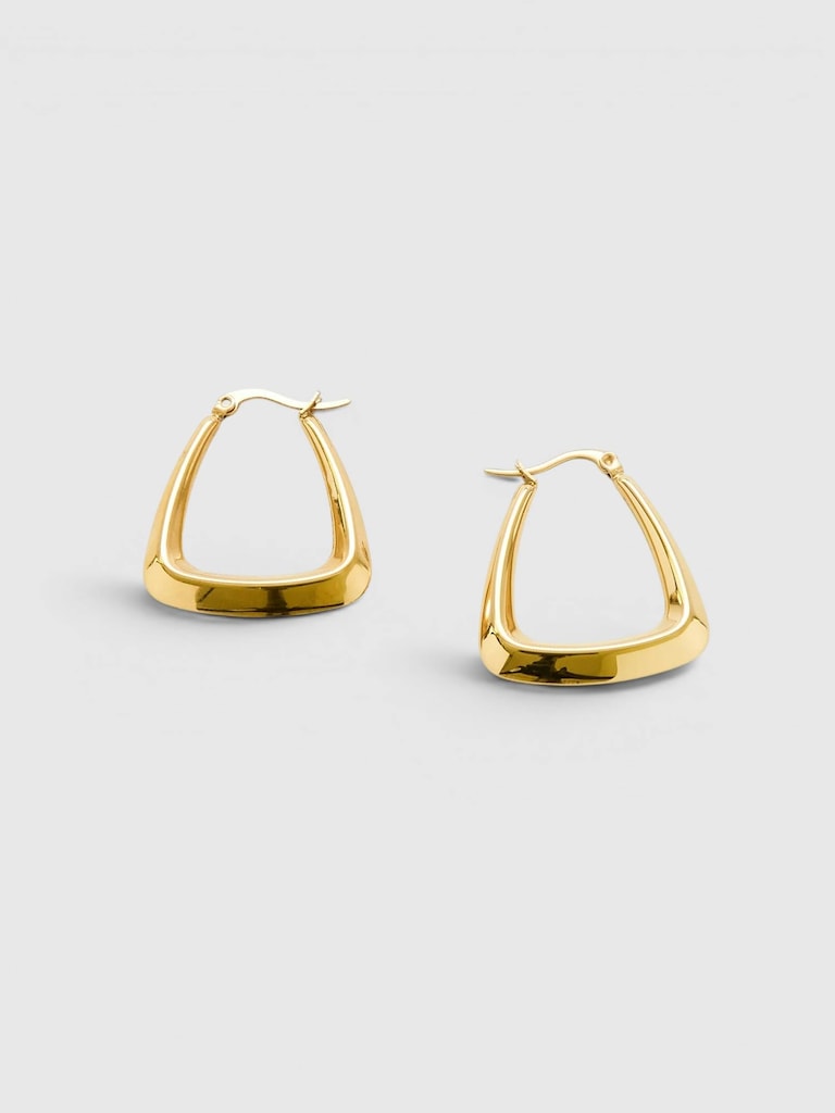 Admiral Row Gold Triangle Hoop Earrings