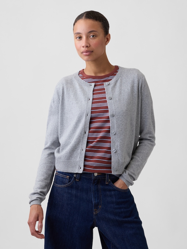 CashSoft Crewneck Cardigan