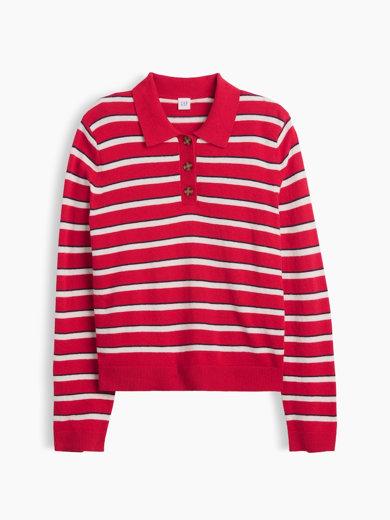 CashSoft Relaxed Polo Sweater