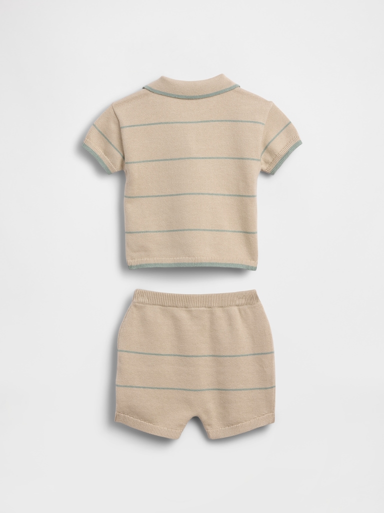 Baby Sweater Polo Stripe Outfit Set