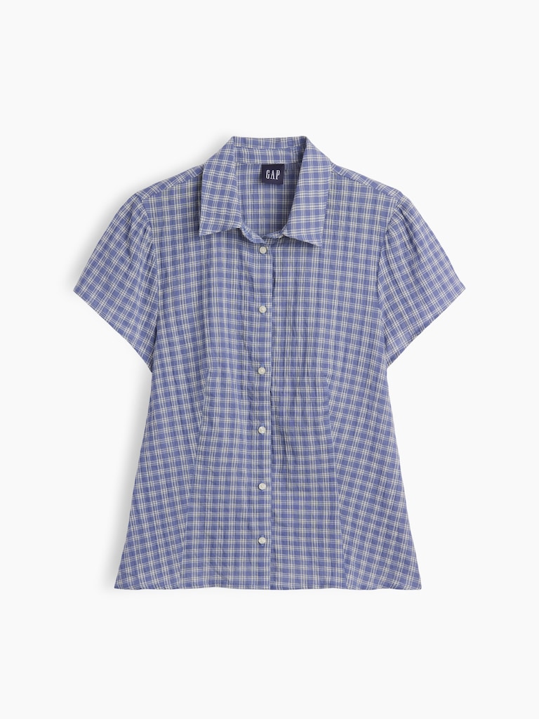 Fitted Cap-Sleeve Shirt