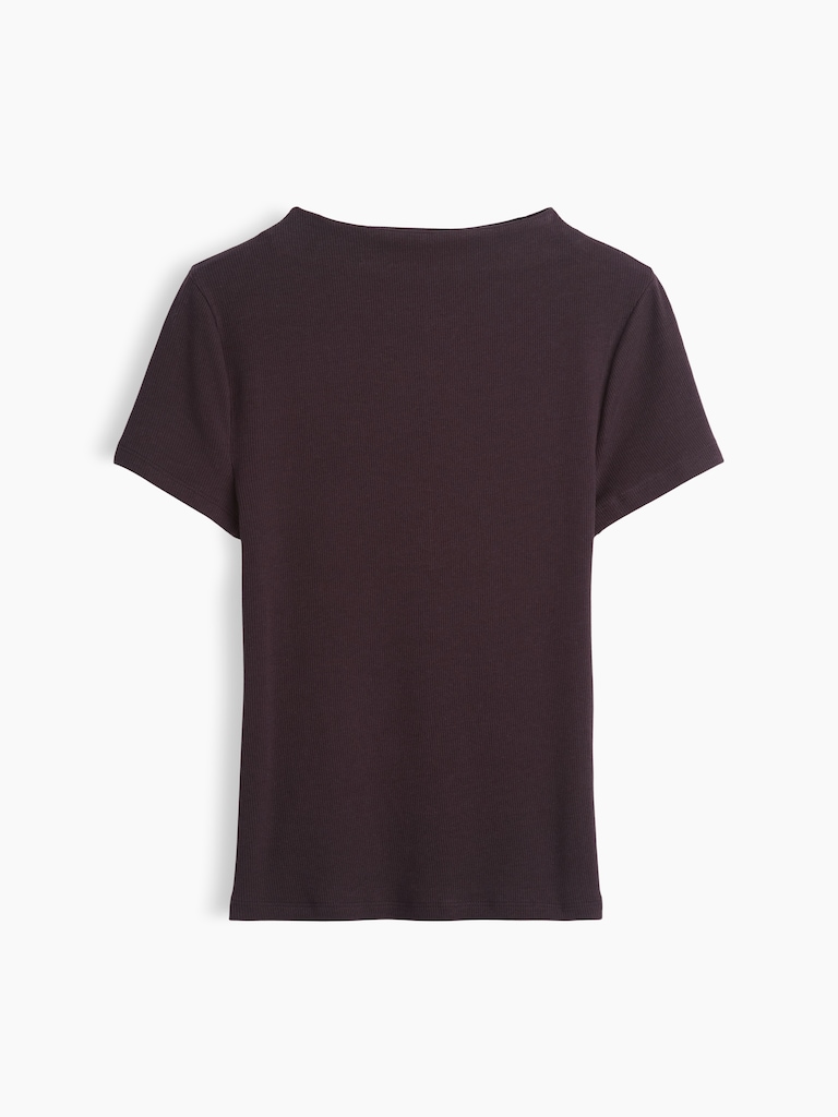 Modern Rib Mockneck Crop T-Shirt