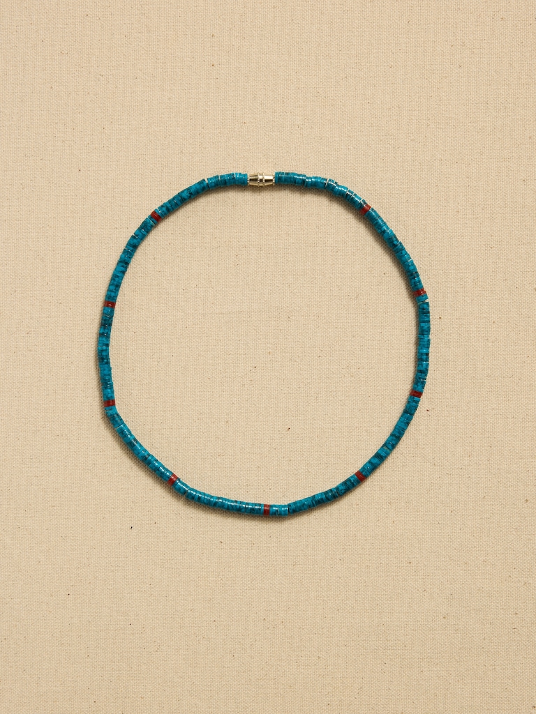 Archive Dark Turquoise Beaded Choker Necklace