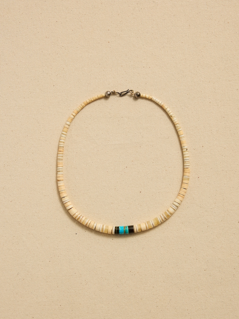Archive Turquoise-Centered Beaded Choker Necklace