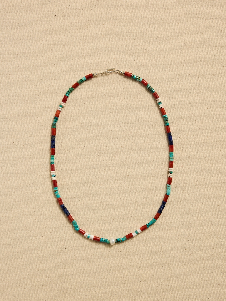 Archive Pearl-Centered Beaded Princess Necklace