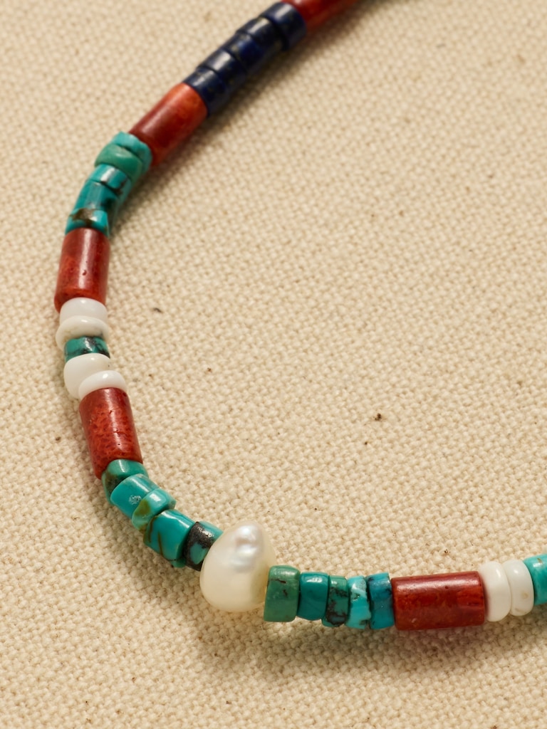 Archive Pearl-Centered Beaded Princess Necklace