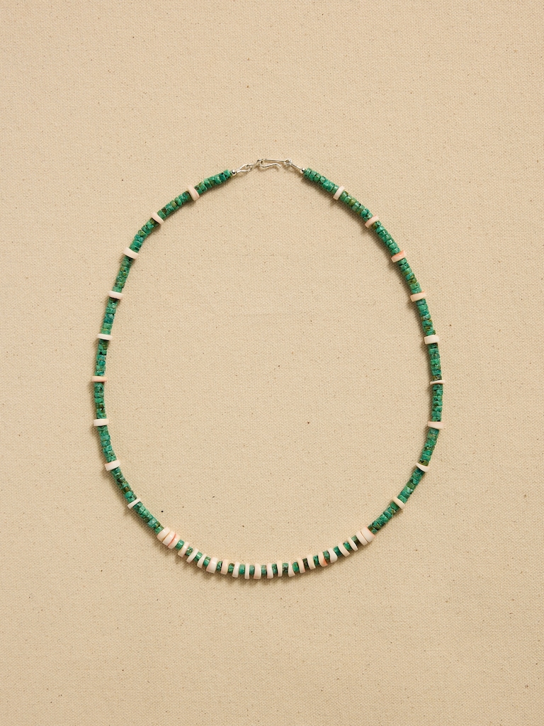 Archive Mixed Green Beaded Necklace